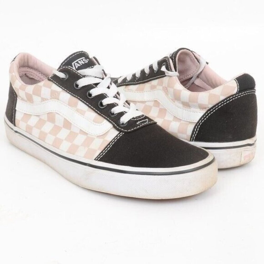 Vans Women's 9.5 Men's 8 Pink White Checkered Old Skool Skater Grunge‎ Sneakers